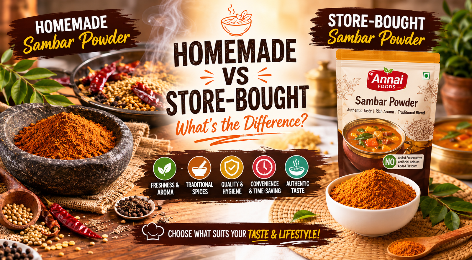 Homemade Sambar Powder vs Store-Bought: What’s the Difference?