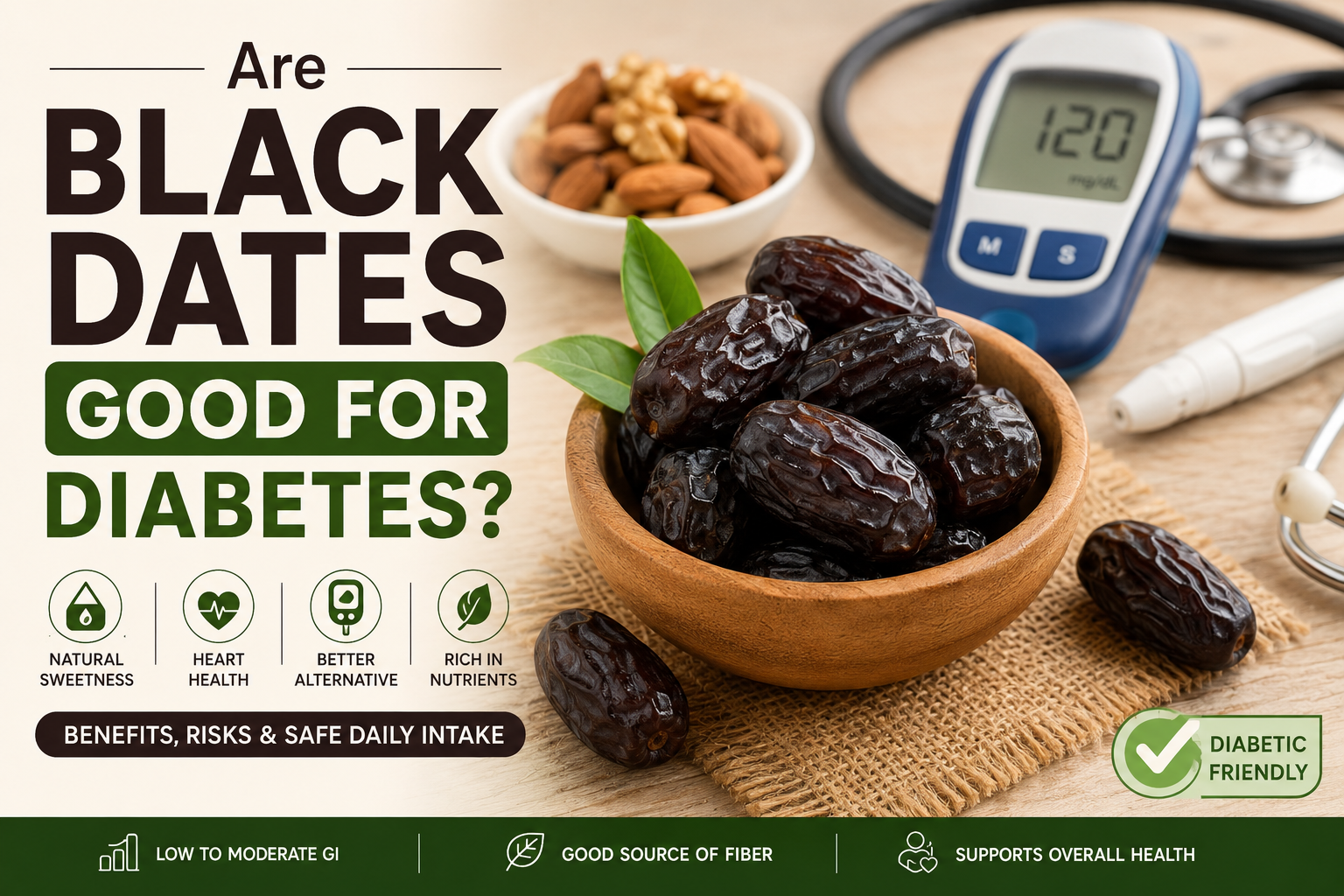 Black Dates for Diabetes: Benefits, Risks & Safe Daily Intake