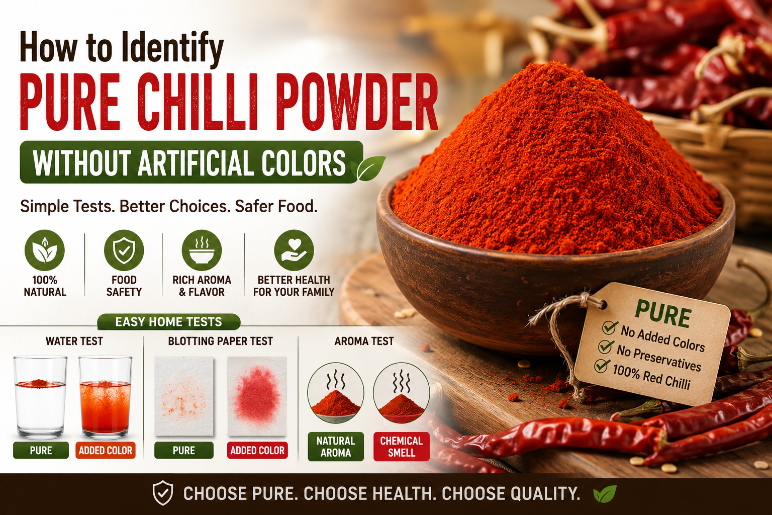 Pure Chilli Powder: How to Identify It Without Artificial Colors